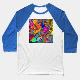 Colorful Fish pond interconnected puzzle design Baseball T-Shirt